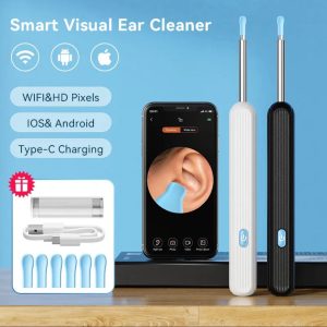 Ear Cleaner High Precision Ear Wax Removal Tool With Camera With LED Light Wireless Cleaner Smart Ear Cleaning Kit (Random Color)