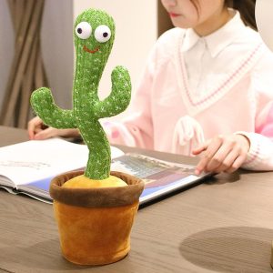 Dancing Cactus Toy for Kids – Talking & Singing Plush Cactus | Interactive Mimic Toy | Battery Operated Fun Toy for Toddlers (Without Box)