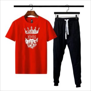 Premium Micro Men’s Tracksuit King Print – Comfortable Sportswear | Gym & Workout Suit