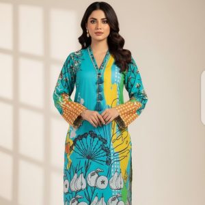1 Piece Unstitched Digital Swiss Lawn Shirt For Girls & Women 2.5 Yard Shirt Cutting