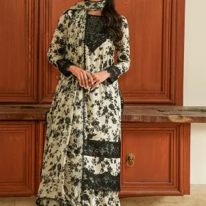 Digital Printed Lawn Dress With Chiffon Printed Dupatta (Unstitched)