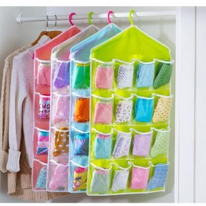16-Pocket Multifunction Hanging Storage Bag | Door & Wall Mounted Closet Organizer | Random Colour