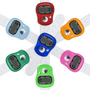 Digital Tasbeeh Finger Counter with LED Indicator, Reset Button & Ring Strap – SXH5136 (Random Color)
