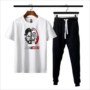 Premium Micro Men’s Tracksuit Money Heist Print – Comfortable Sportswear | Gym & Workout Suit
