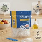 Scoop Disposable 100Pcs Food Cover – Elastic Stretchable Bowl & Plate Covers – Universal Fit Plastic Covers for Kitchen Food Preservation