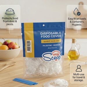 Scoop Disposable 100Pcs Food Cover – Elastic Stretchable Bowl & Plate Covers – Universal Fit Plastic Covers for Kitchen Food Preservation