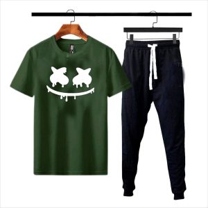 Premium Micro Men’s Tracksuit Smile Face Print – Comfortable Sportswear | Gym & Workout Suit